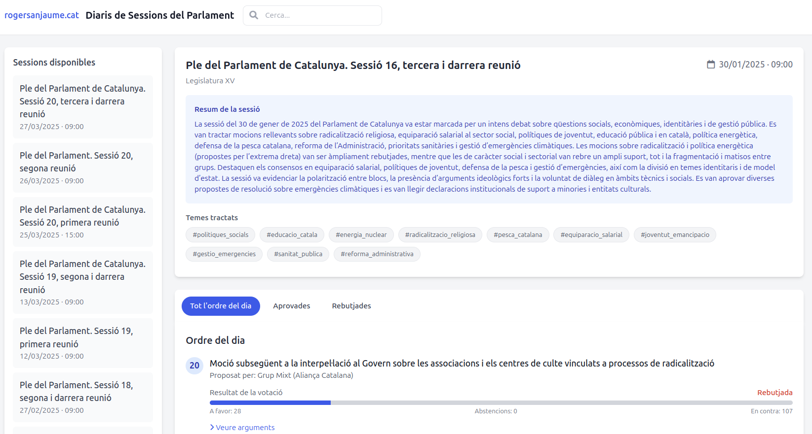 Resums del Parlament